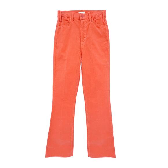 MOTHER The Hustler Ankle Fray Hopscotch Corduroy in Coral 24 - Picture 3 of 14